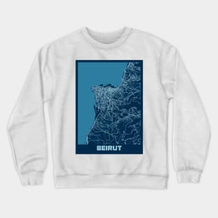 Beirut - Lebanon Peace City Map Crewneck Sweatshirt